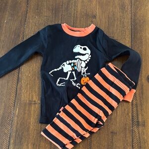 Carter's Black and Orange Dinosaur Pajamas